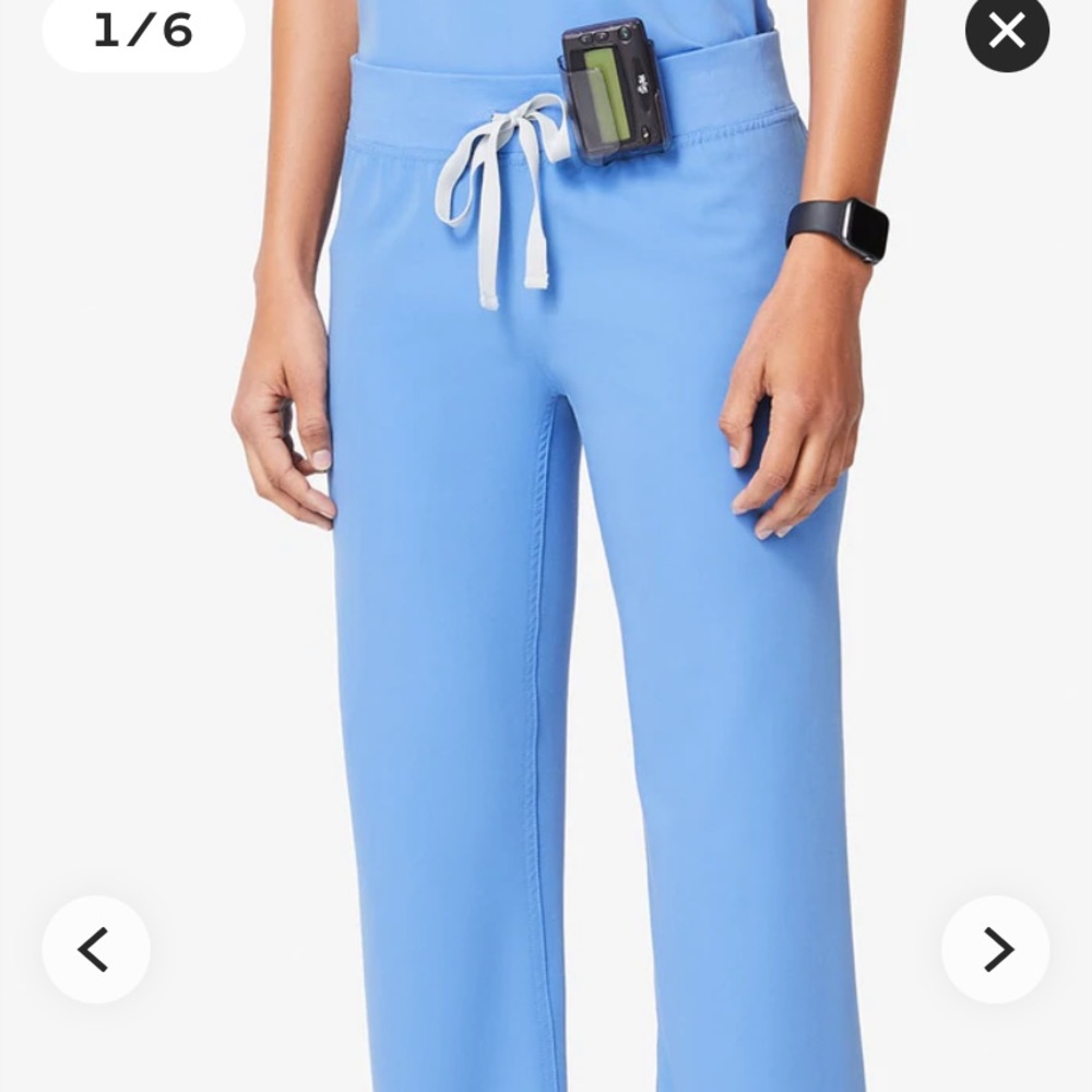 EUC - Figs Livingston Scrub Pants Ceil Blue - Large Petite LP